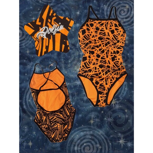 Dolfin Other - DOLFIN Orange & Black Graphic One-Piece Swimsuit